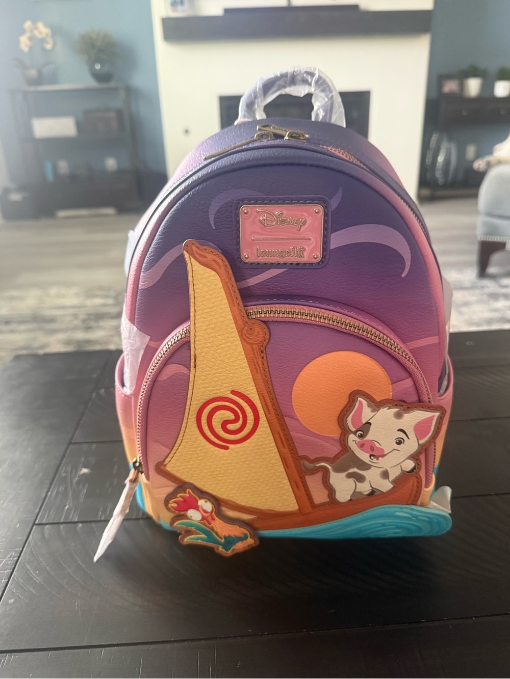 NWT Disney x Loungefly Moana Pua & Hei Hei Mini Backpack - Purple